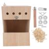 Parakeet Nesting Box Solid Wood Breathable Bird Nest Breeding Box Hasp Indoor Bird Cage House Budgie Lovebird Finch Canary