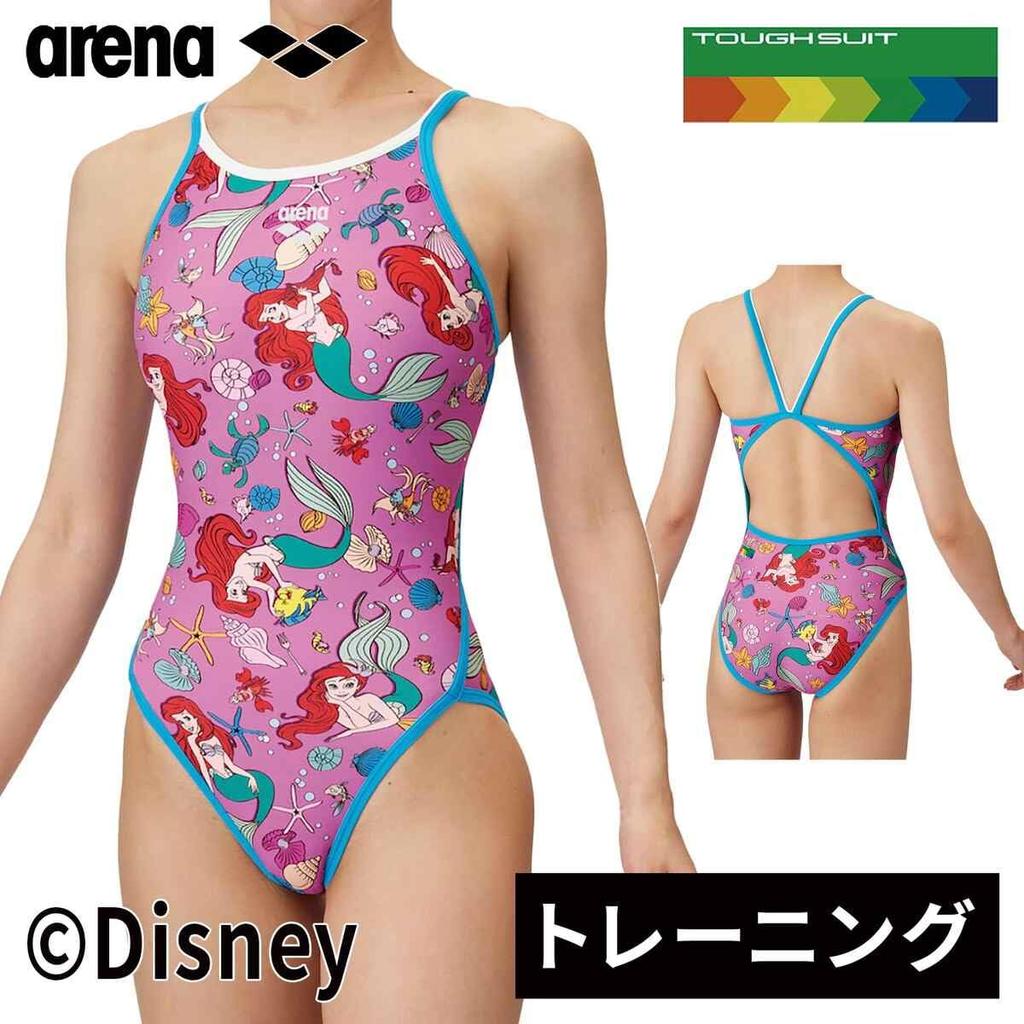Swimsuit Training One Piece Pink x Blue M [Arena] (Open Back) Women's (PKBL)
