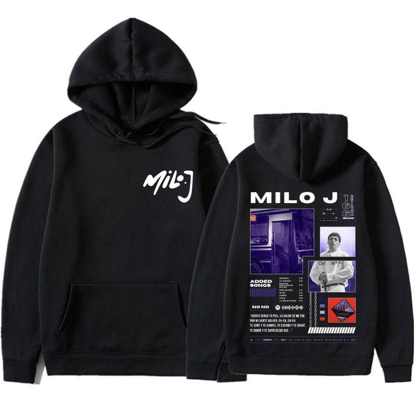 Rapper Milo J 166 Album Merch Bedruckter Hoodie Herbst/Winter 2025 Herren Damen Hip-Hop Sweatshirt Hipster Pullover Harajuku Style