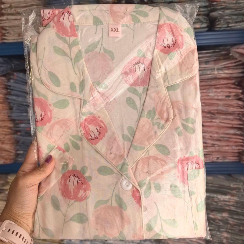 Summer Pajamas Women's Cotton Silk Short Sleeve Thin Suit K-style Homewear Cute Student Loose Plus Size Can Be Outwear