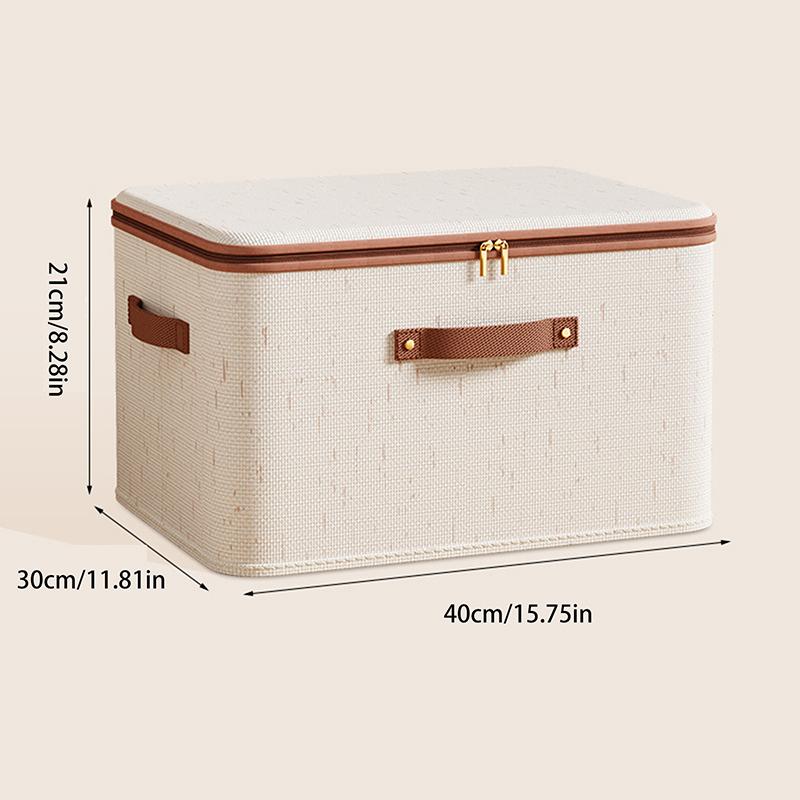 

Clothes Storage Box With Zipper Large Capacity Folding Clothes Quilts Organizer Storage Box N3