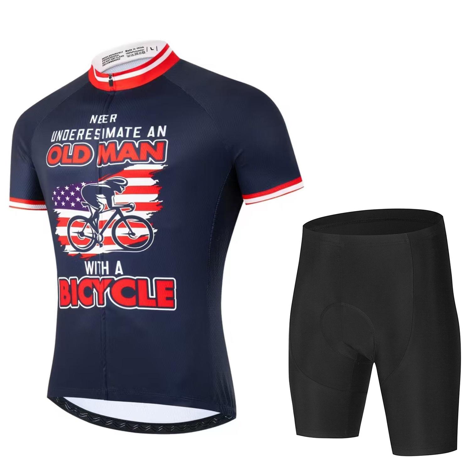 

2026 Summer Short Sleeve Road Bike Riding Suit Bicycle Riding Shorts Quick Drying Breathable Strap Riding Set 3XL