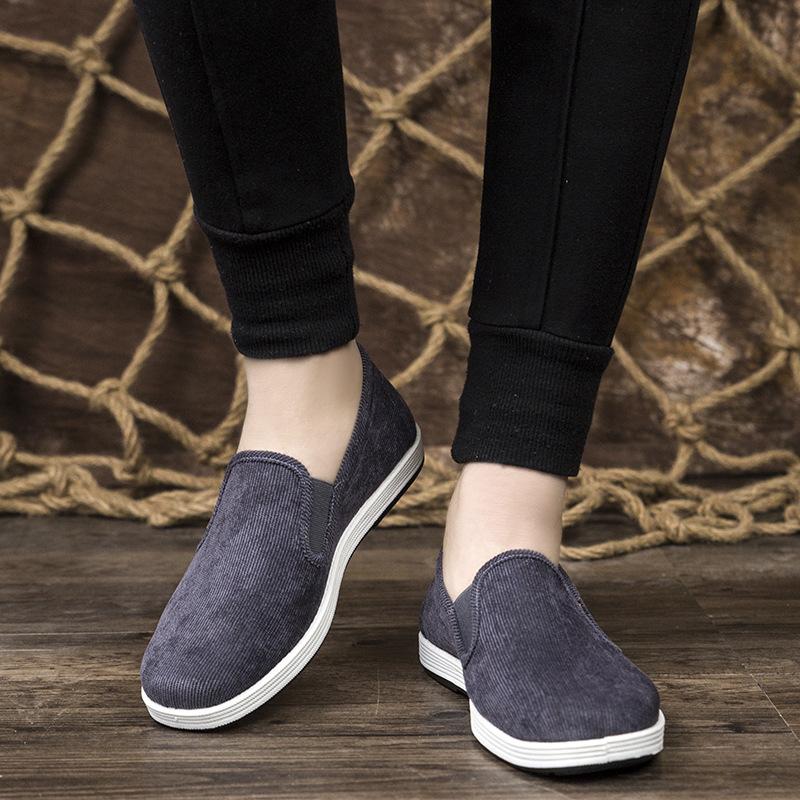New men's low-top shallow-mouth flat shoes casual dad shoes old Beijing men's walking shoes one-pedal lazy shoes