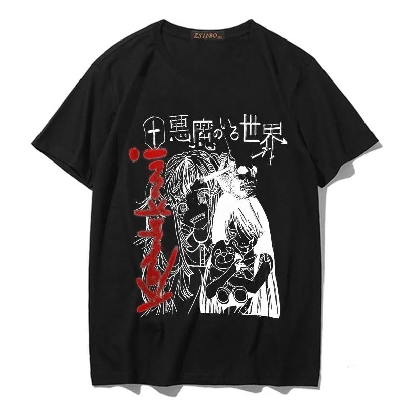 Women Oversized T-shirt Kawaii Goth Harajuku Music Girl Print Black Crop Short Sleeve Top Female T-shirts Y2k Mujer Grunge Kpop