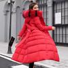 Winter New Cotton-padded Women's Medium and Long Knee-length Thickened Large Fur Collar Down Cotton-padded Jacket