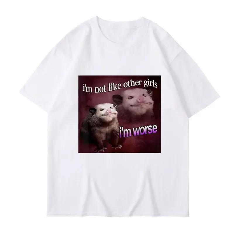 

I Don t Like Other Girls Fun Mouse Printed Summer Women s T-shirt Top Short Sleeve Round Neck Casual Women s Clothing S