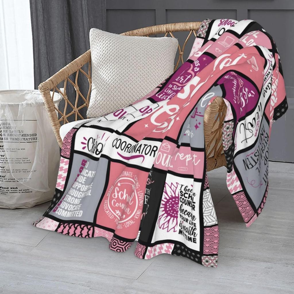 School Counselor Gifts for Women Blanket 60"X50", School Counselor Appreciation Gifts, Guidance Counselor Gifts for Women, Elementary/Middle/High