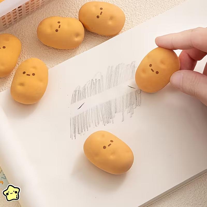 Creative Simulation Food Eraser Potato-Shaped Model Children'S Homework Pencil Correction Eraser Unique Funny Eraser