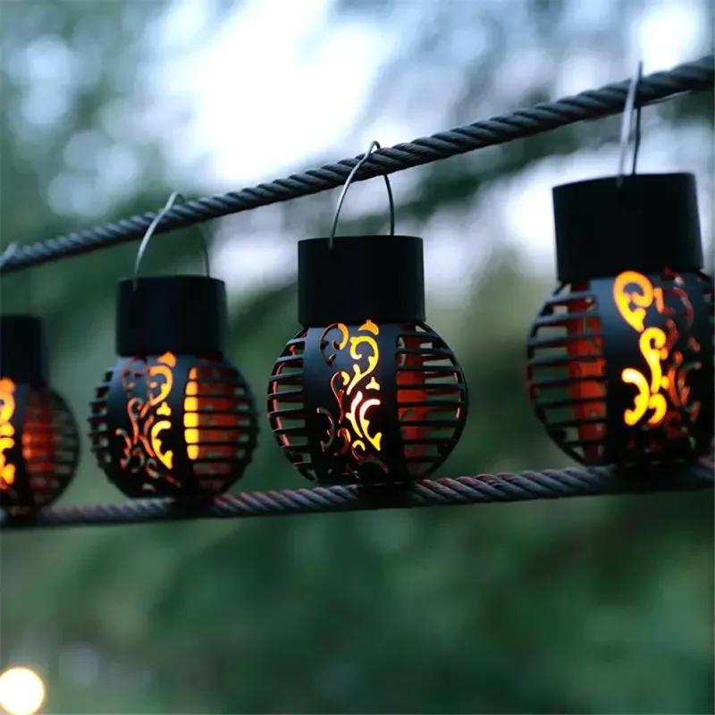 Outdoor Solar Lights Retro Lantern Lantern Lights Hanging Flame Lamp Landscape Lighting Floor Lights Spotlight Home Garden Decor