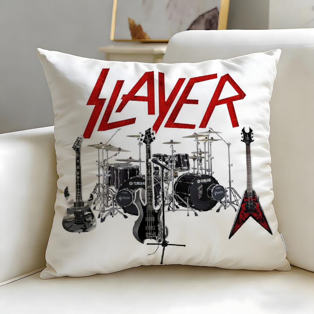 classic band Slayer Cushion Cover Soft & Easy-Wash Pillow Case – Versatile for Couch, Bed, Travel and Office