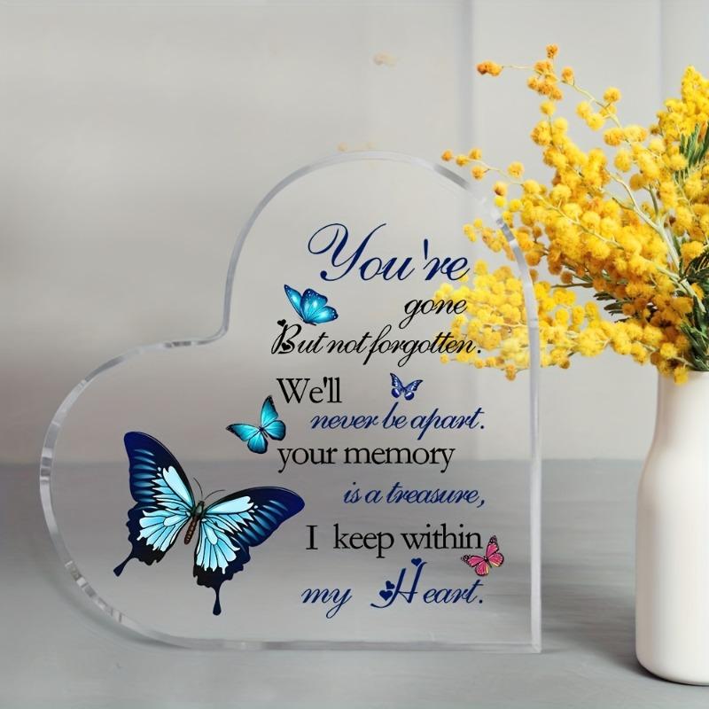 2D Flat, Sympathy Bereavement Condolence Gift Acrylic Decor Sign, Home Decor Plaque Hanging Wall Art Decorative Garden Decoration for Room Door Signs