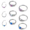 Nasenring und Ohrknorpel-Ohrringe aus Edelstahl mit Opal