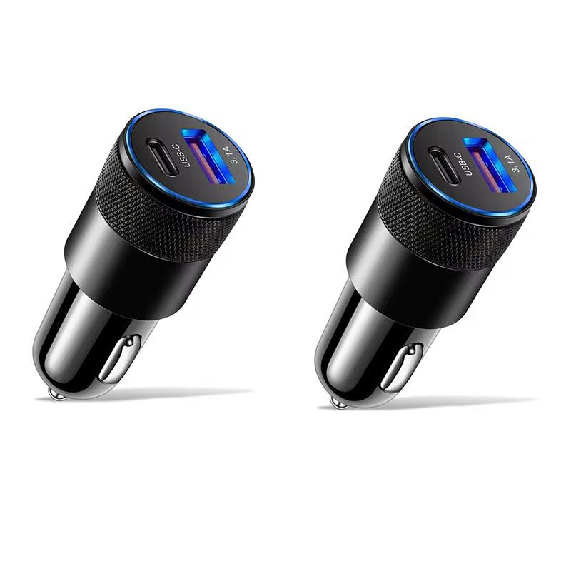 3.1A USB Car Charger Type C Fast Charging Phone Adapter For Xiaomi Huawei PD Phone Charger Adapter Socket Cigarette Lighter