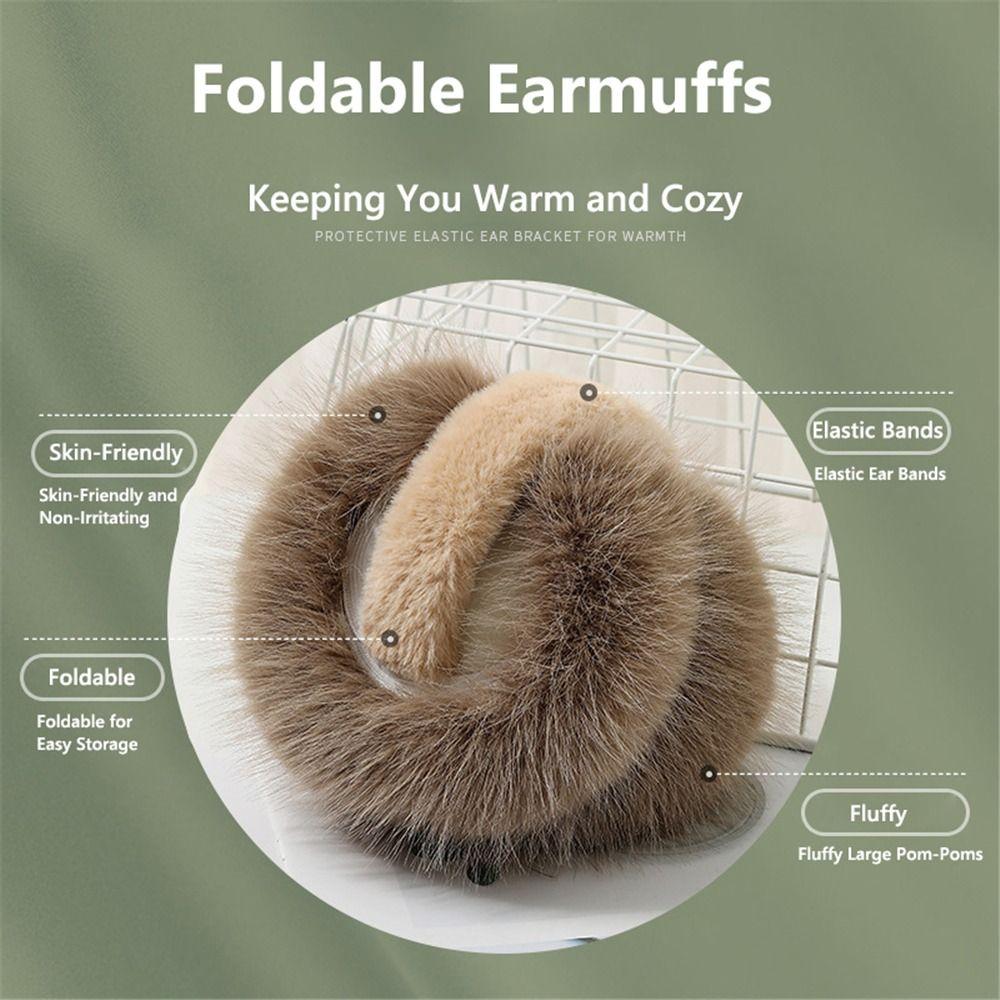 Foldable Women Men Ear Warmer Comfortable Plush Ear Covers Fluffy Earflaps  for Cold Weather