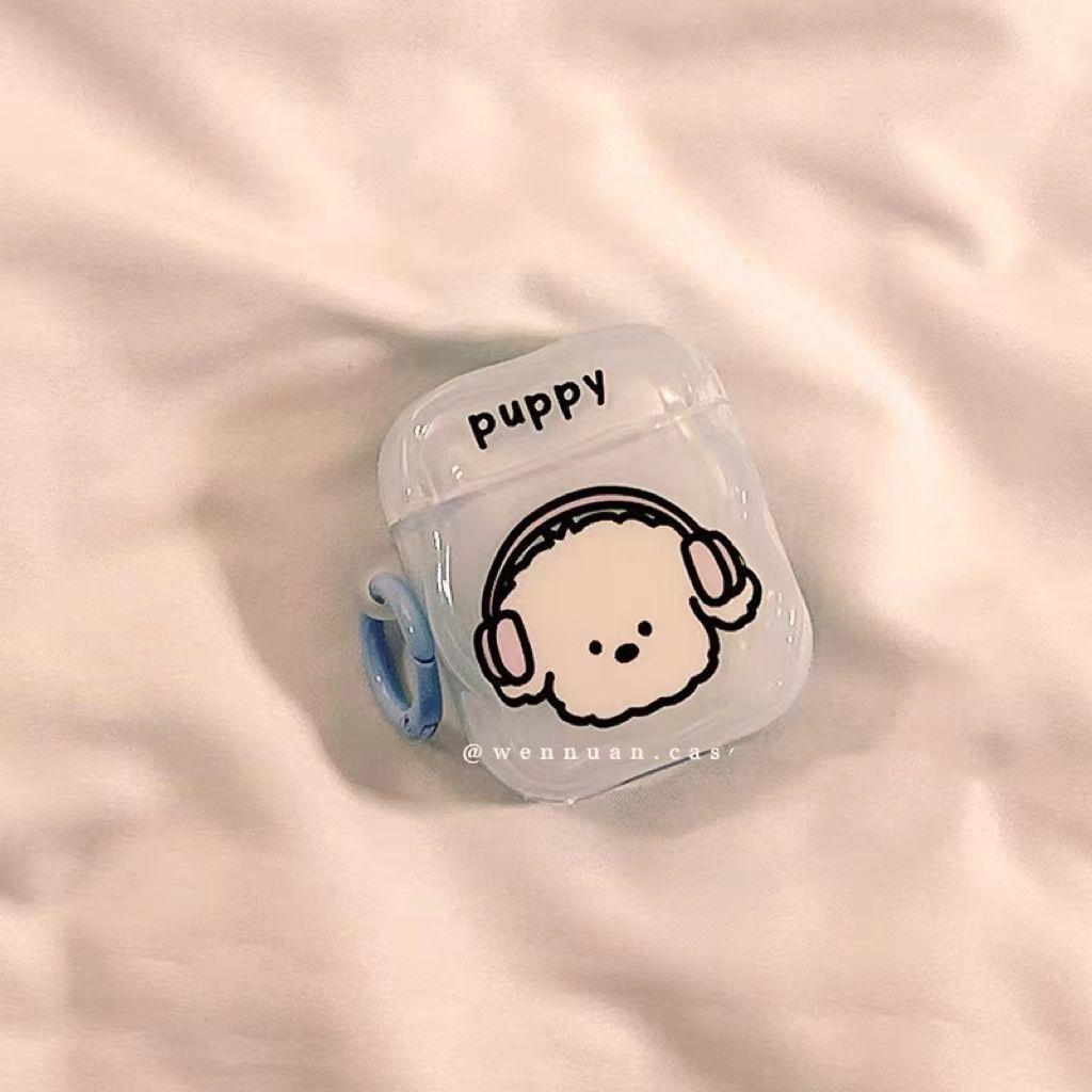 Fun Cartoon Listening To Music Puppy for AirPods 1 Generation Apple AirPods Pro1 Bluetooth Headset Cover Anti-drop
