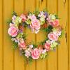 Wreaths For Front Door Wreath For Front Door Decorations Artificial Flower Wreath Rose Garlands For Home Party  Outdoor Indoor Decor Heart Wreath
