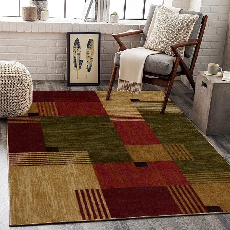 Скандинавський смугастий килим Декорація вітальні Абстрактне мистецтво Килимок під кавовий столик Ретро килим для гостьового будинку Кабінет Килим великої площі Мода