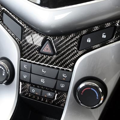 Protetor de fibra de carbono interior do carro botão de controle central criativo estilo de carro para chevrolet cruze