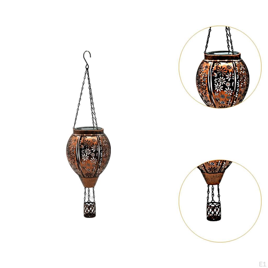 Outdoor Solar Air Balloon Shape Lantern Garden Decoration Handmade Decorative for Yard Lawn