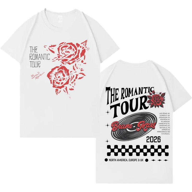 Singer Bruno Mars The Romantic new album tshrit Mens Women Oversized Casual High Quality harajuku loose tshrits teenagers Unisex