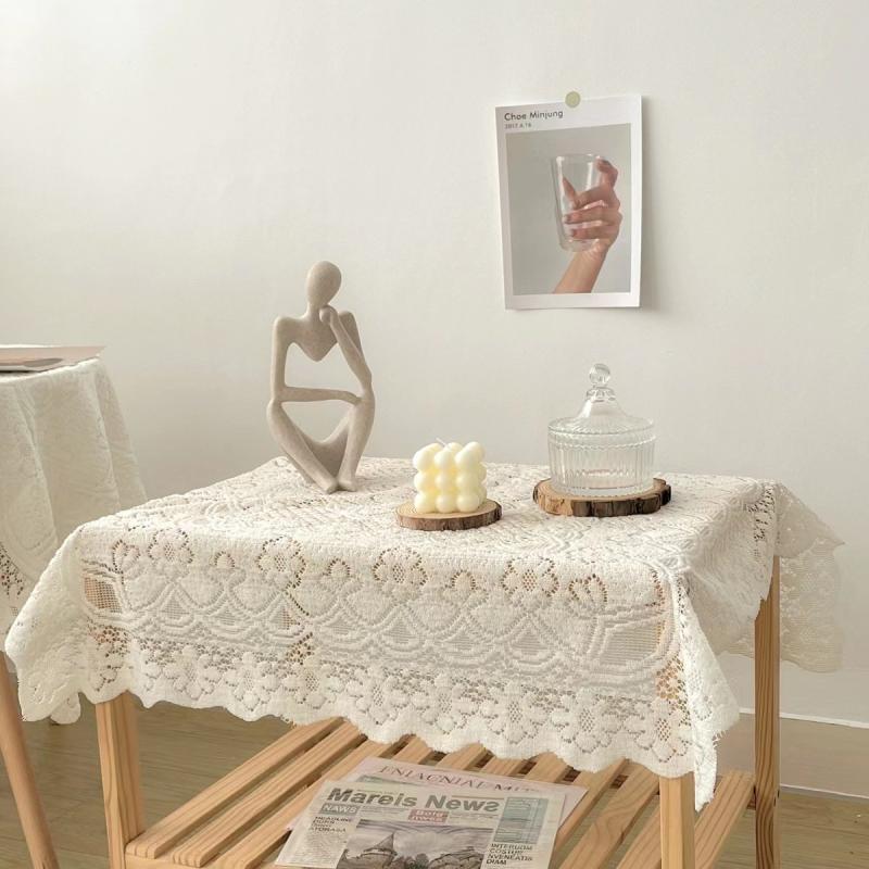 Lace Table Cloth Retro Mesh Tablecloth Rectangle Table Cover Photo Background Cloth Banquet Wedding Party Home Decor