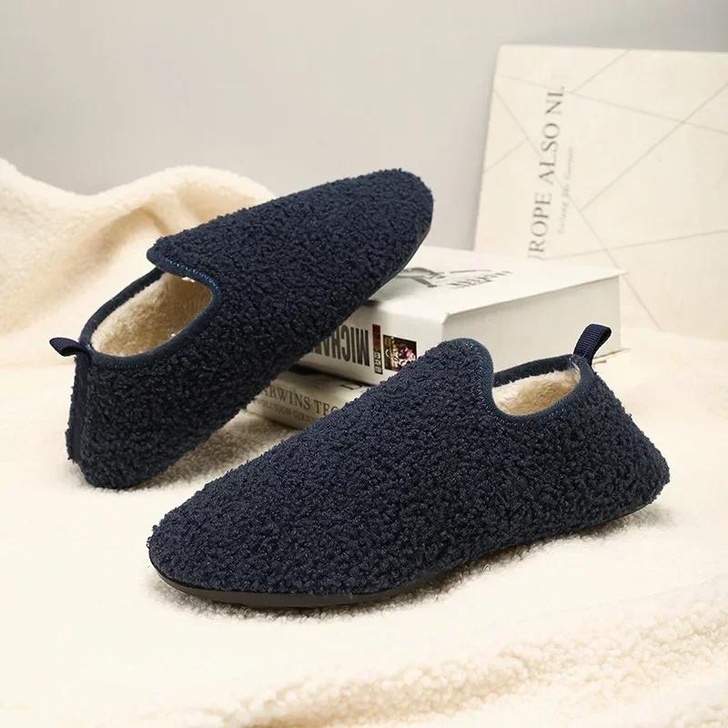 Winter Men Shoes Casual House Shoes for Men 2025 Outdoor Warm Cotton Shoes for Women Antiskid Indoor Plush Slippers Ankle Shoe