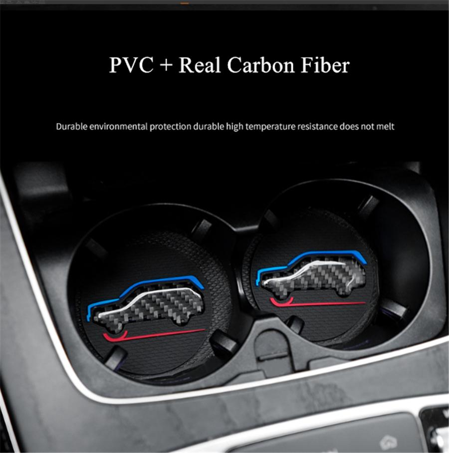 New 2Pcs High Quality Non-slip Elastic Durable Real Carbon Fiber Car Auto Water