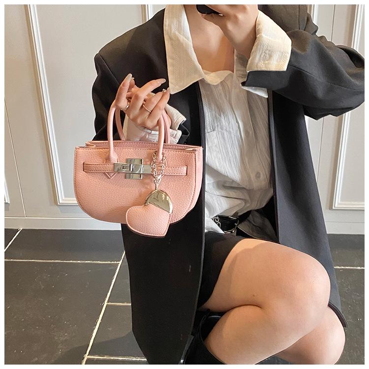 Versatile Lychee Pattern Hand Bag Women's 2025 New Fashion Chain Platinum Bag Summer Senior Messenger Bag