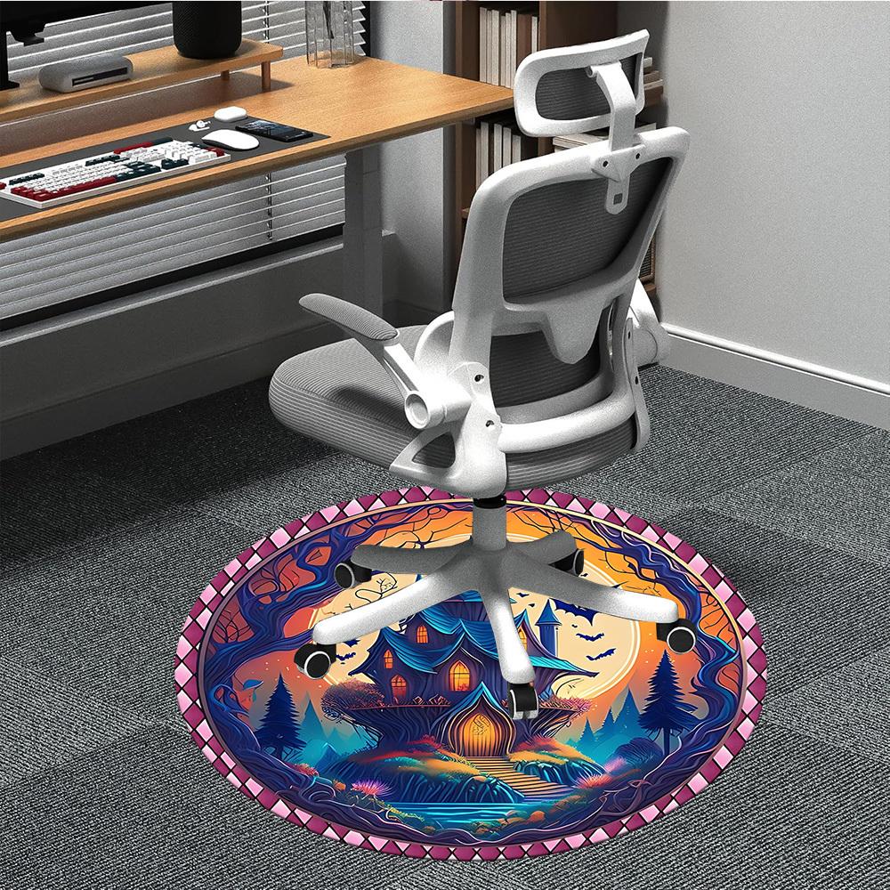 

1pc Haunted Castle Chair Carpet for Office, Soft Flannel Throw Mat, Perfect for Office,Holiday Party Decoration Choice yy251113058 80cm by 80cm