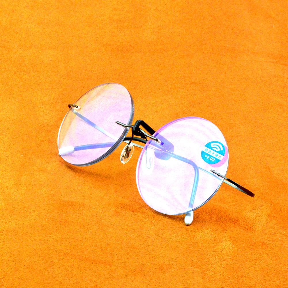 Randlose, ultraleichte, runde, progressive, multifokale Lesebrille für Herren, Titanlegierung. Sehen Sie nah und fern. Fügen Sie +1 bis +4 hinzu