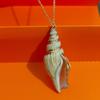 Collana con Ciondolo Conchiglia Placcata Oro - Accessorio Creativo Naturale in Conchiglia per Clavicola da Donna