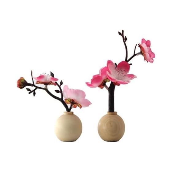 OKBABY Hina Dolls, Hina Dolls, Hina Doll Set, Decorative Flowers for Hina Dolls (Pair), Doll s Decoration, Doll s Festival, Wooden, Compact, Entrance