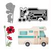Motor Home Flower Cutting Die Scrapbooking Embossing Album Card Stencil Mold