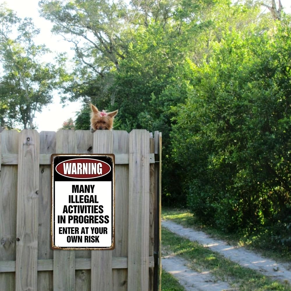 Warning Many Illegal Activities In Progress Funny Metal Tin Sign Wall Decor 20x30cm（7.8x11.8inch）