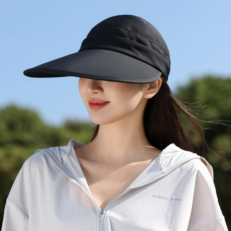 

Шляпа от солнца детская с расширенными полями, простая кепка, солнцезащитный козырек для улицы, дышащая и маленькая для лица One size чёрный