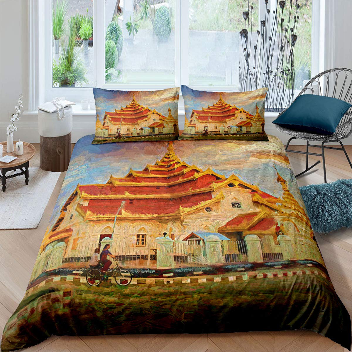 

Постельное белье с узором «Поцелуй» Комплект постельного белья с абстрактной масляной живописью, современный модный дизайн, комплект постельного белья из микрофибры, 3 шт. для влюбленных EU Single(135x200cm)