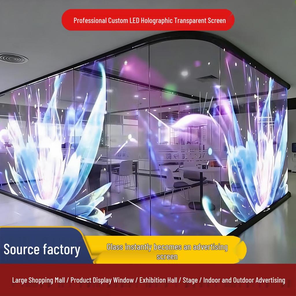LED Transparent Outdoor Display: Holographic Crystal Film for Shop Windows