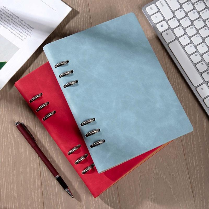 Practical 6 Ring Binder Planner Notebook A5 Refillable Loose Leaf Round Ring Journal Notepad with 100 Sheets Lined Paper