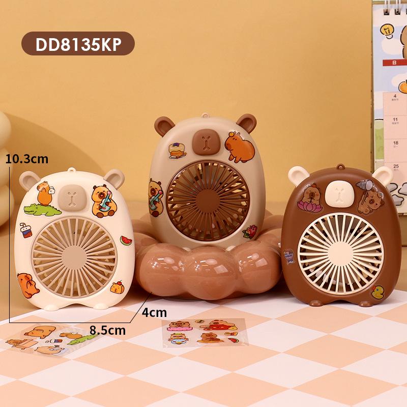 Creative Cartoon Mini Handheld Fan with USB Charging and Phone Holder
