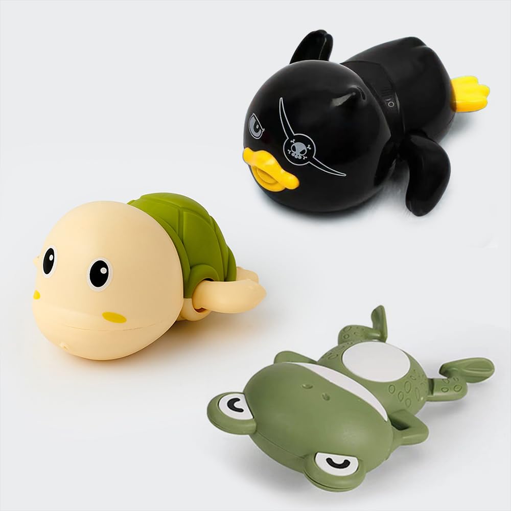 

Let s play in the bath MaruPuka Floating Water Toy with Manual Dial, Fun for Kids, Bath Toy, Educational Toy (3 Figures: Black Duck, Turtle, and Frog)