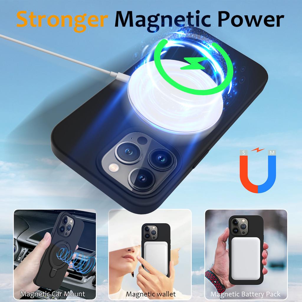 For iPhone 15 Pro Max Kickstand Phone Case Compatible with MagSafe