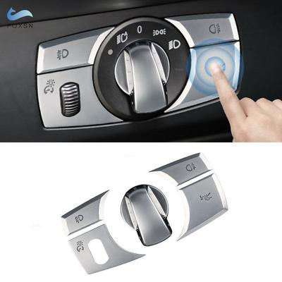 LHD For BMW X5 E70 2008 2009 2010 2011 2012 2013 X6 E71 2009-2014 Car ABS Chrome Interior Headlight Switch Button Cover Trim