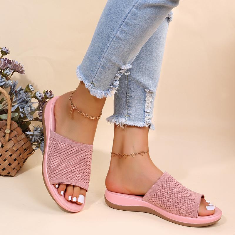Sandals Women Elastic Force Summer Shoes Women Flat Sandals Casual Indoor Outdoor Slipper Summer Sandals For Beach  Mujer