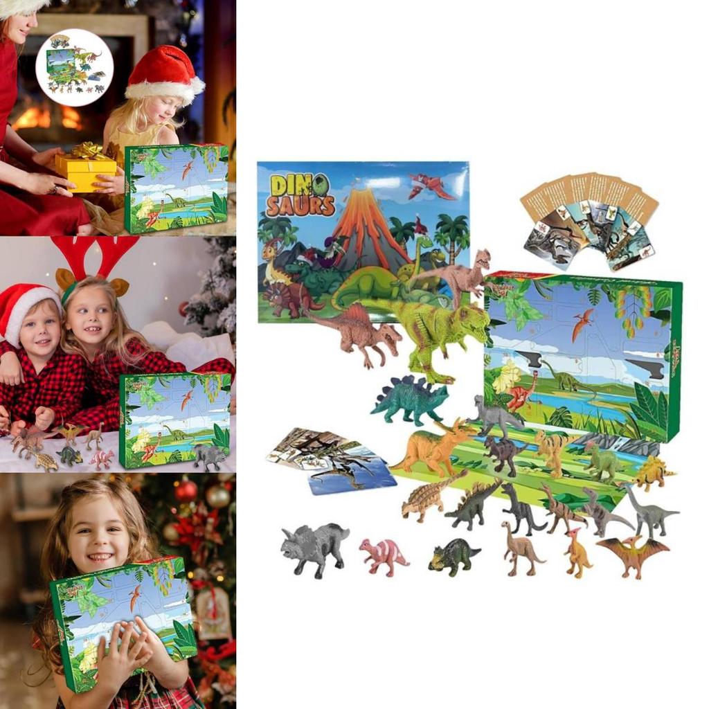 Dinosaur Arrival 24day Christmas Countdown Calendar Toy With Dinosaur Figures For Kids And Holiday Decor