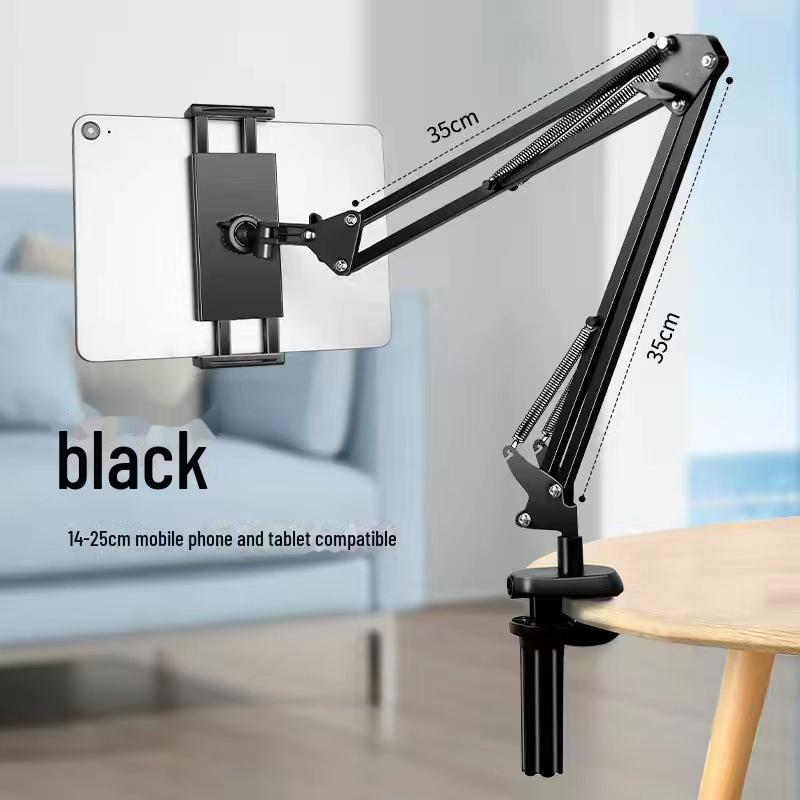 Multifunctional Phone & Tablet Stand for Bedside, Desktop, Overhead Shooting, Live Streaming, and Lectures with Stable Large Clip.