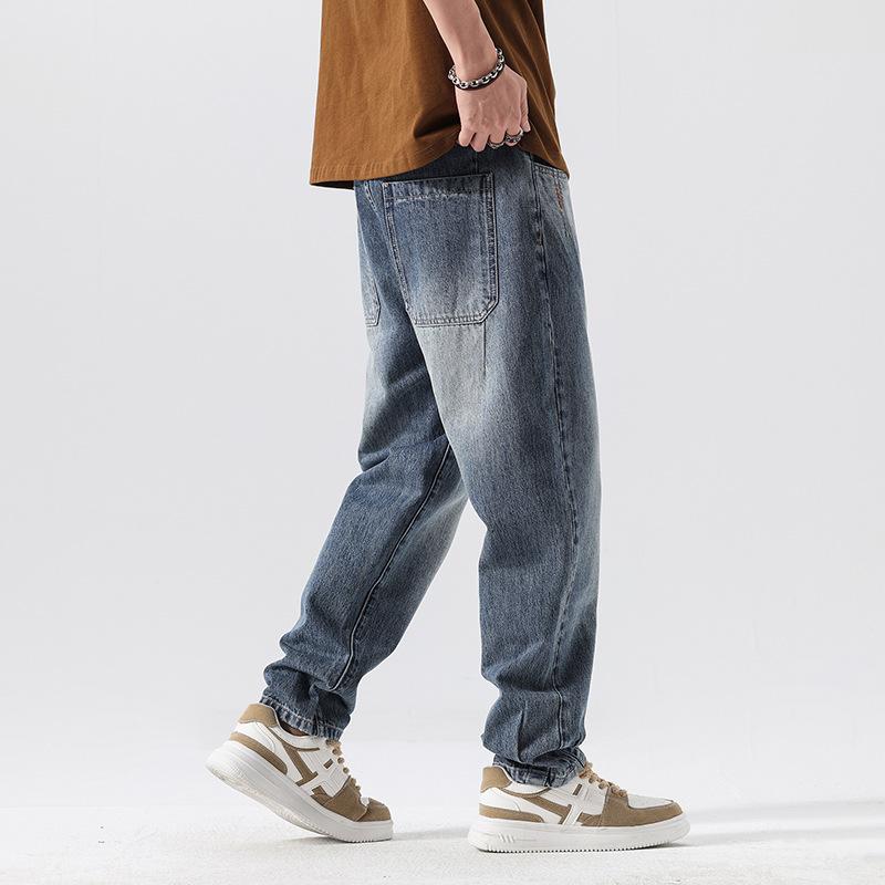 Men's Daddy Pants American High Street Retro Washed Jeans Men's Versatile Trend Loose Straight Casual Pants