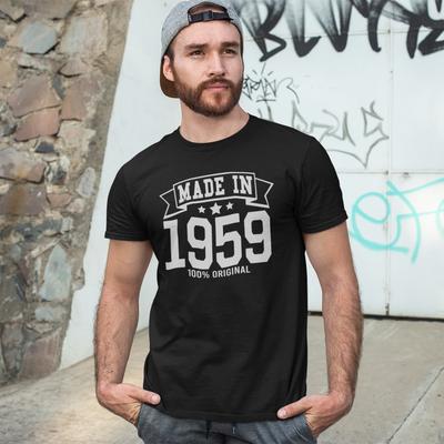 MADE IN 1959 T-SHIRT - Birthday 50s Gift Dad Mom Grandad Year Birth Aged Vintage Unisex T-Shirt