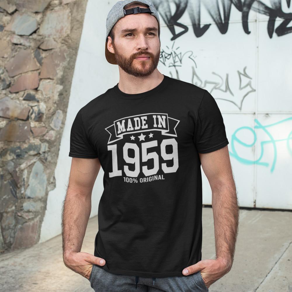 MADE IN 1959 T-SHIRT - birthday 50s gift dad mom grandad year birth aged vintage Unisex T-Shirt M