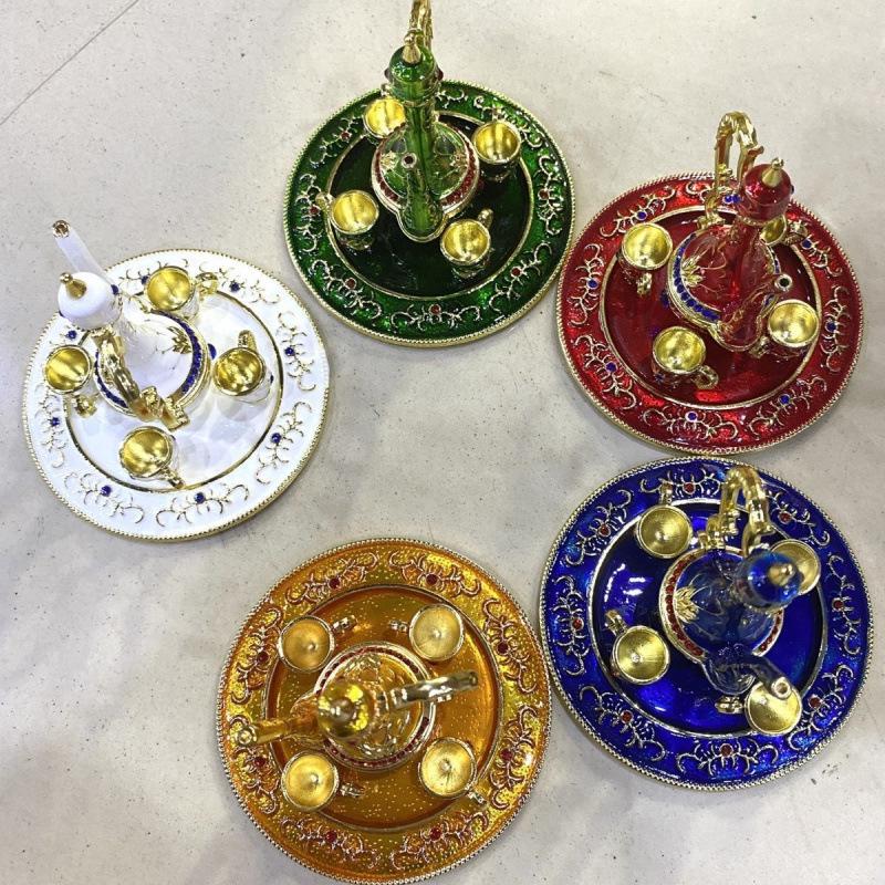 Xinjiang Bazaar Handicrafts Metal Wine Pot & Jewelry Box Set – Home & Office Decor, Birthday and Wedding Favors