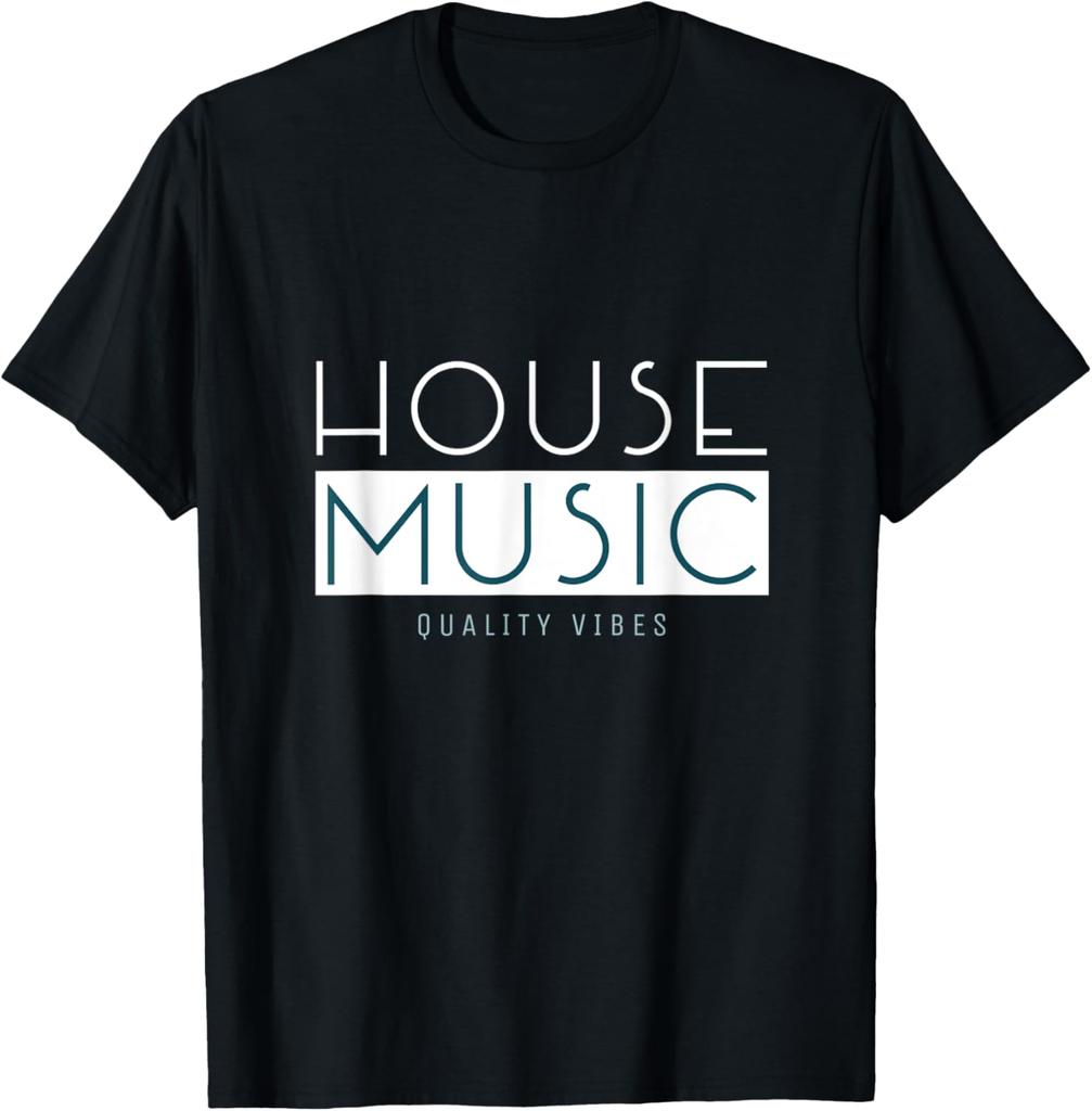 Deep House Music Art  Minimalist Design for DJ Raver EDM TShirt Cotton Printed Graphic T Shirts Vintage T Shirt Camisas